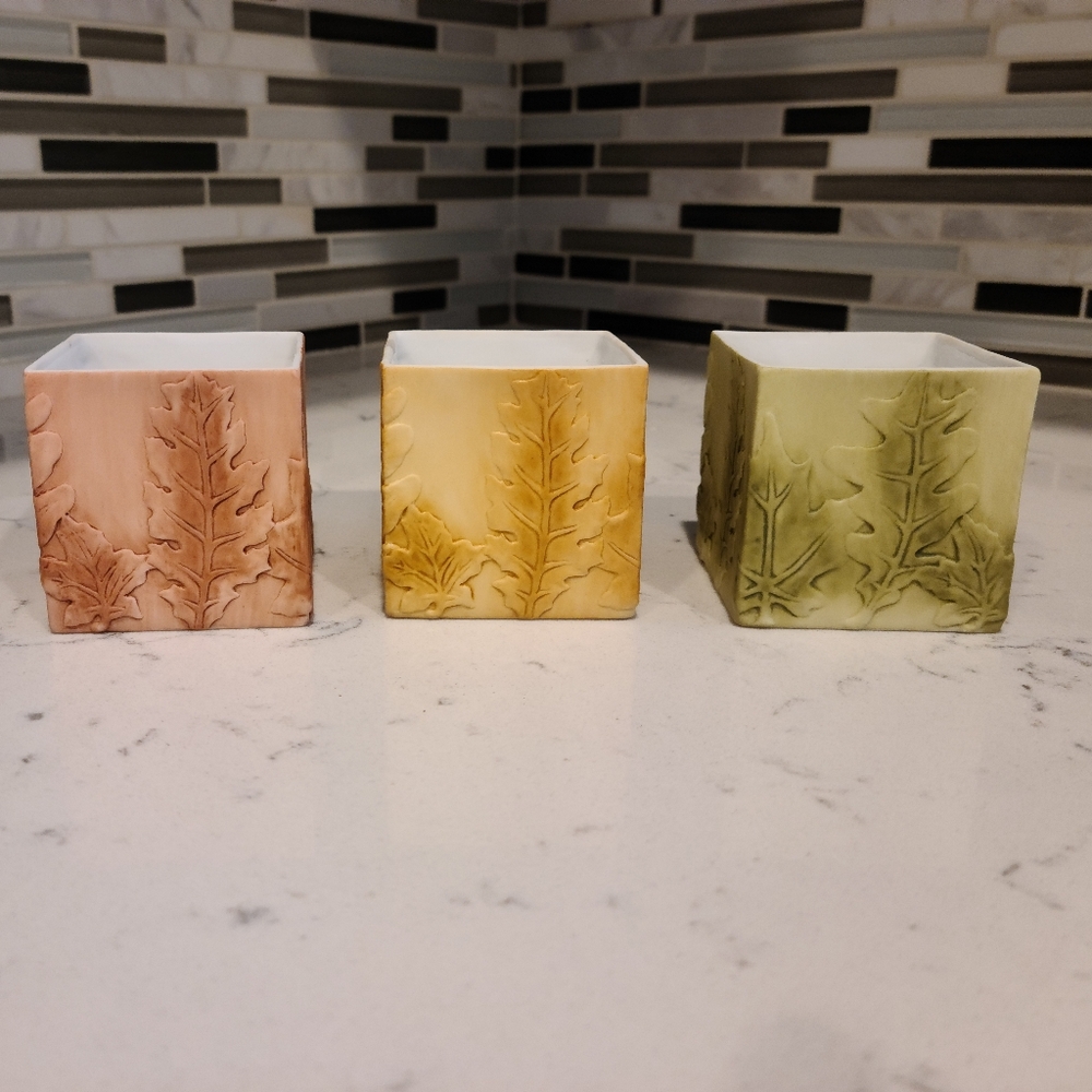 Partylite falling leaves tealight trio